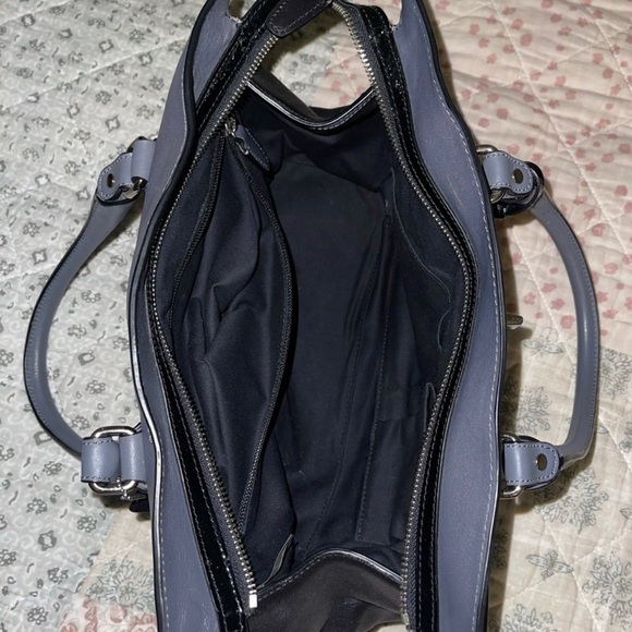 Coach Chelsea Carryall Gray Leather Turnlock Double Handles Satchel Shoulder Bag - Picture 4 of 10